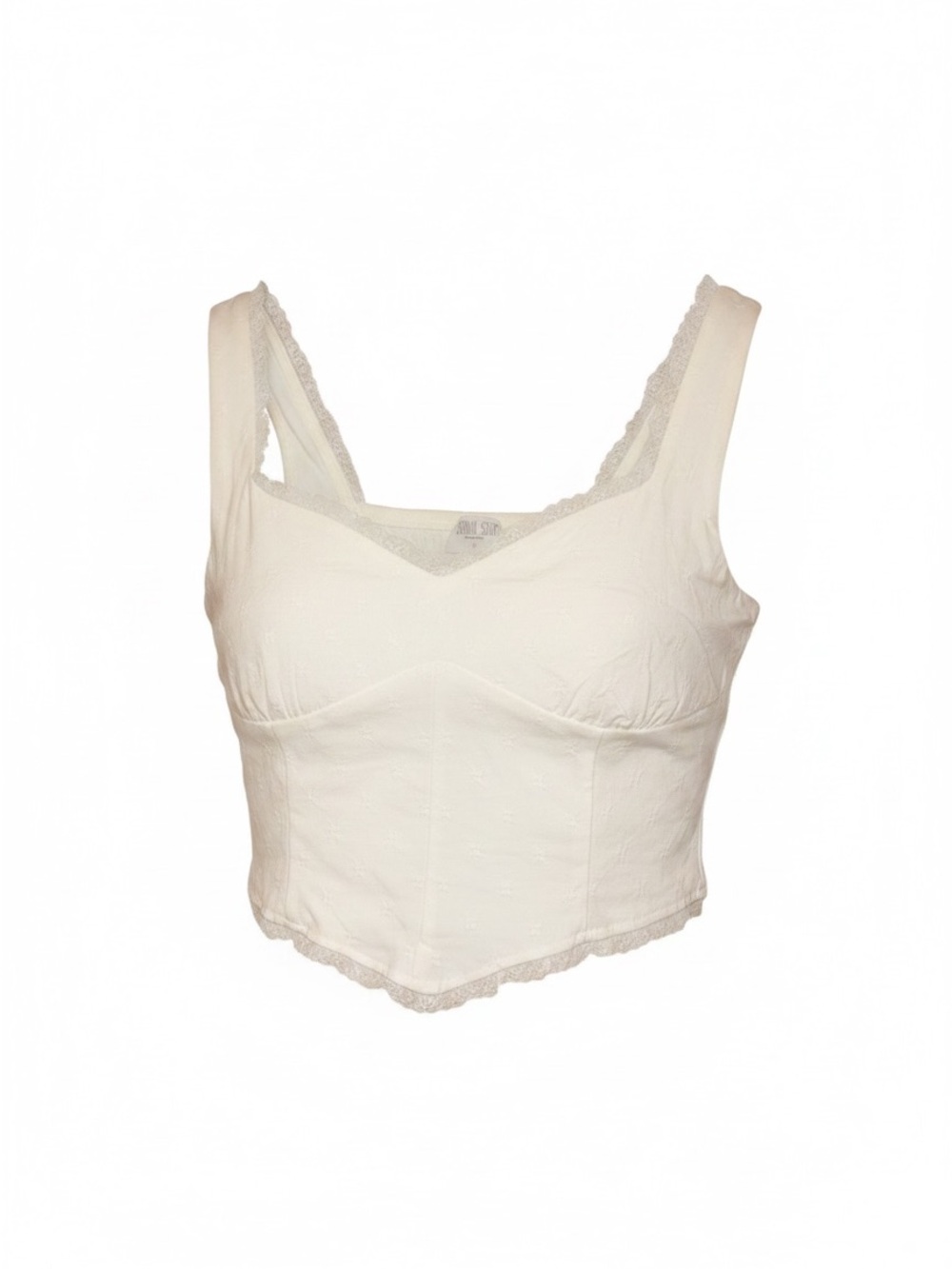 <NWT> Sienna Sky Lace-Trim Cream Bandeau Tank | size M